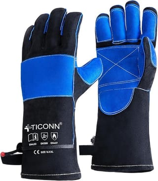 Heat Resistant Fireproof Leather Gloves - 16" image 1